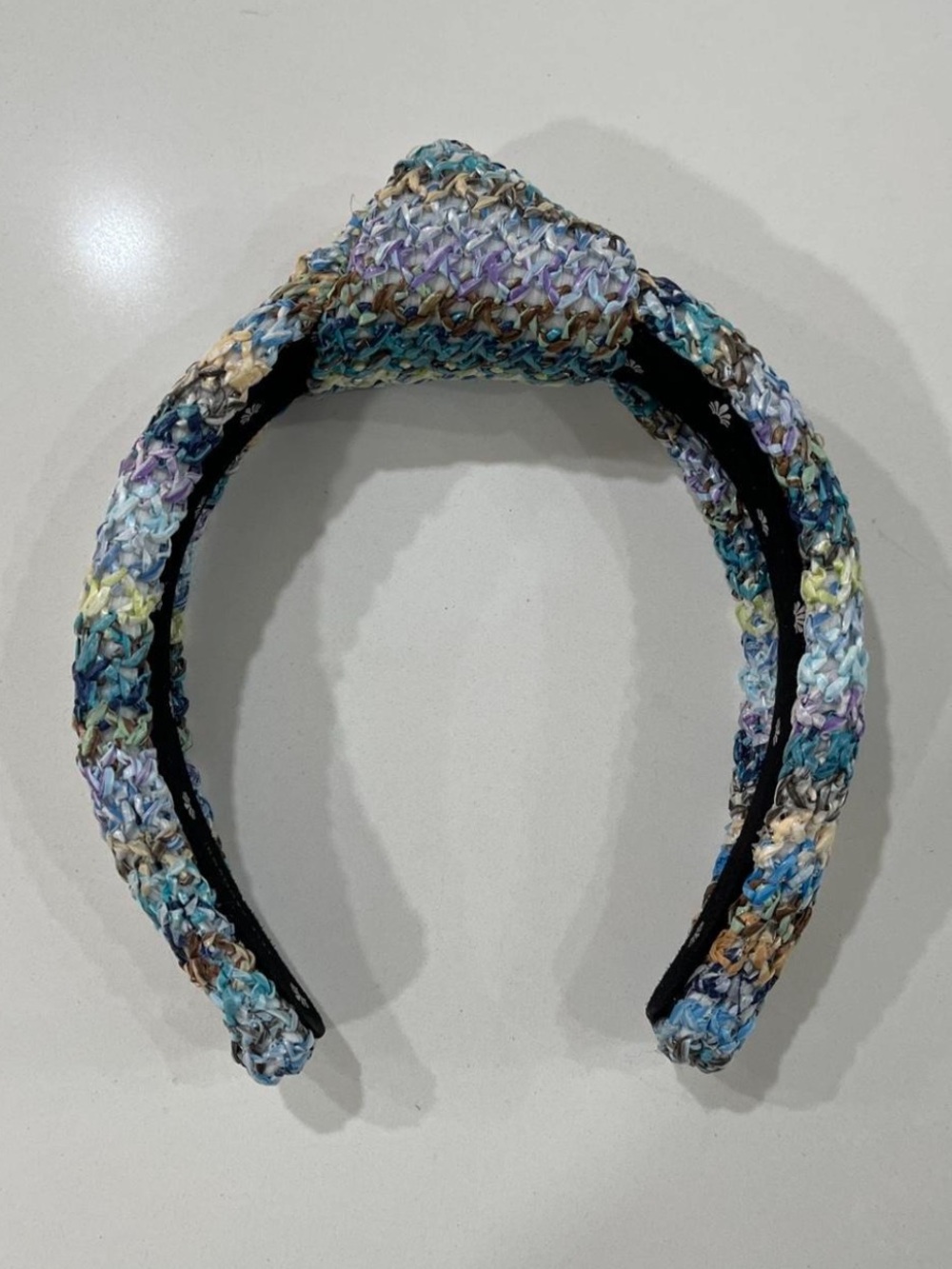 Lele Sadoughi Multicolor Knit Headband - Blue, Purple, Cream, Tan